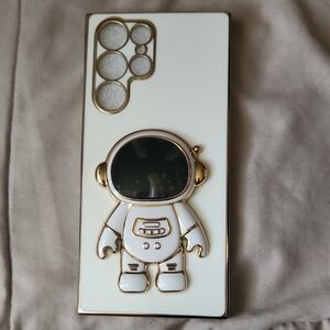 White Gold Accent Astronaut Phone Case - Unbranded
